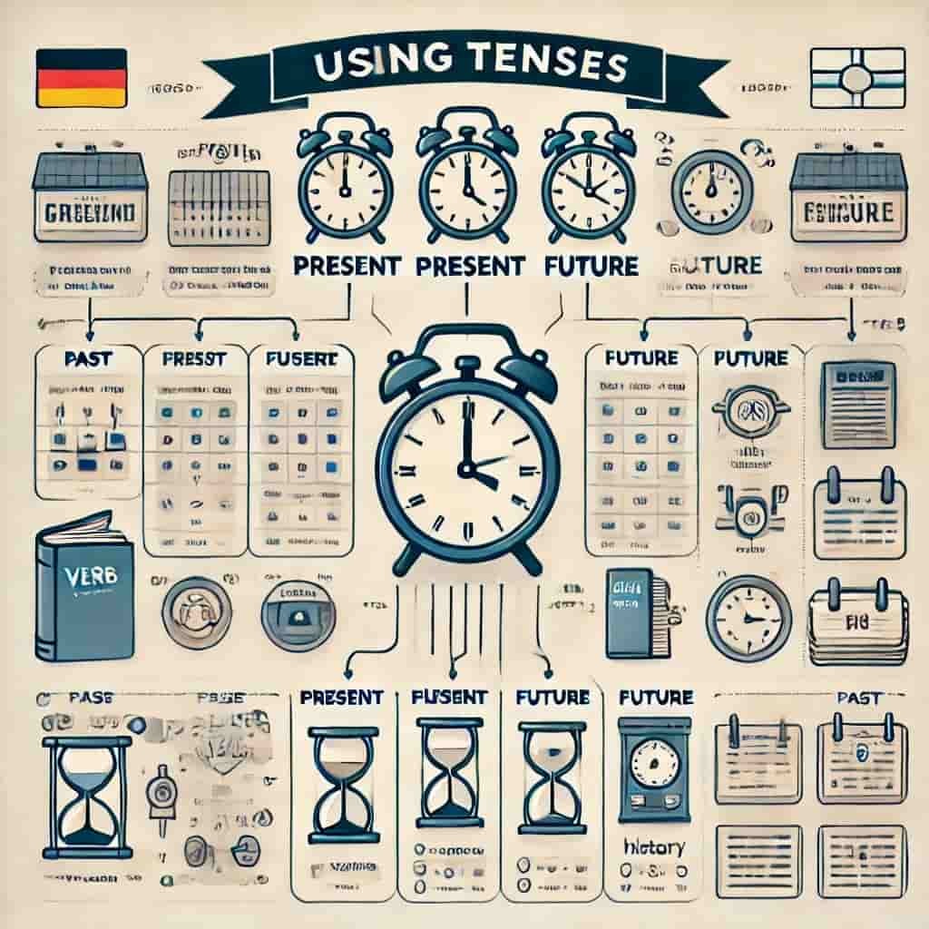 قواعد استفاده از زمان‌ها در زبان آلمانی (گذشته، حال، آینده)